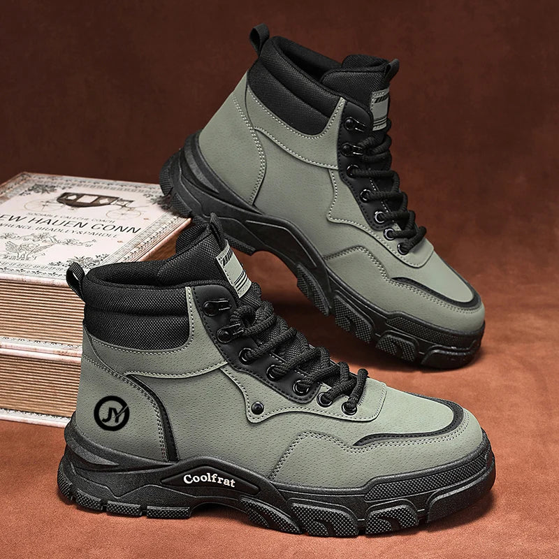 Fashion Mens Walking Sneakers Anti-slip Climbing Hiking Shoes Comfort Ankle Boots Work Boots High Top Jogging Casual Sport Shoes