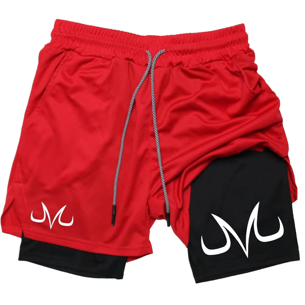 Anime Performance Shorts Toji Printed Men GYM Casual Sports Shorts Workout Running Mesh 2 In 1 Sport Short Pants