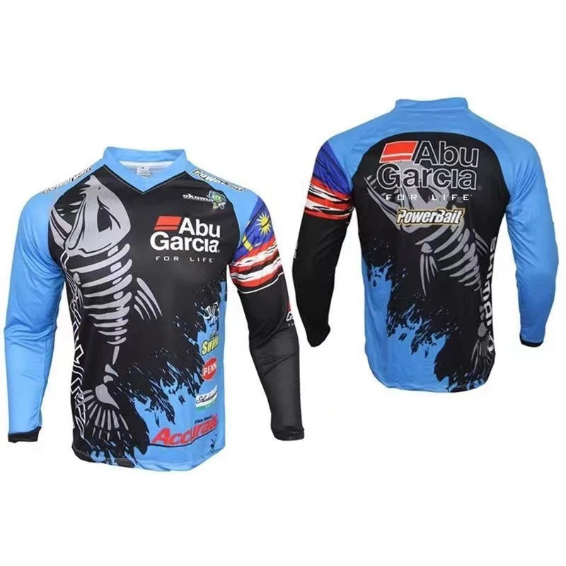 2026 Fishing Suit Summer Surf Long-sleeved Quick-drying Fish Head Casual Shirt Outdoor Running Mountain Bike Jersey