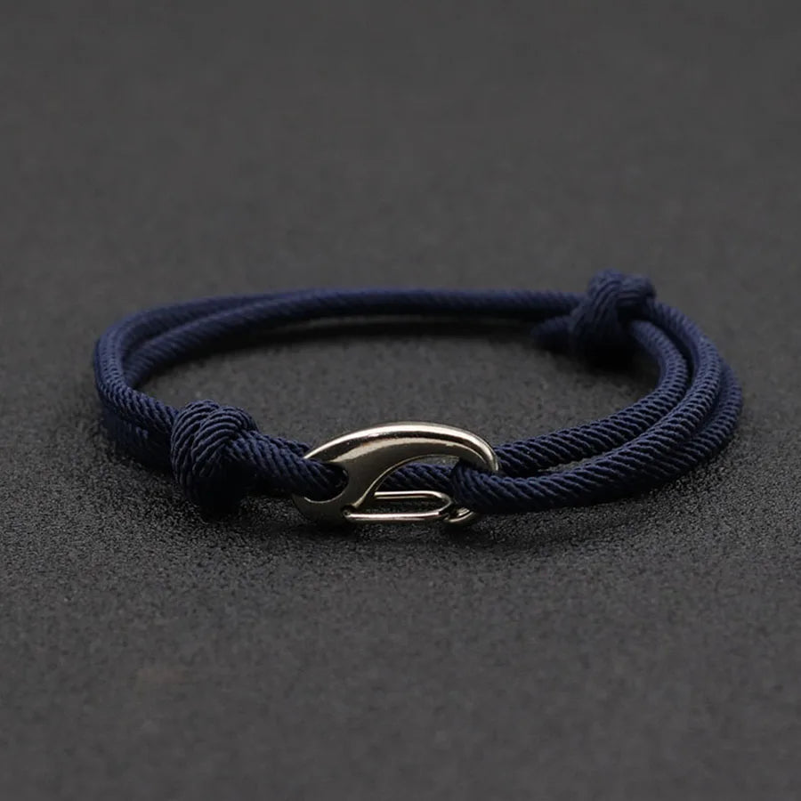 New Simple Style Double Layered Marine String Bracelet For Men Women Sliding Adjustable 3mm Thin Rope Nautical Braclet Pulseria