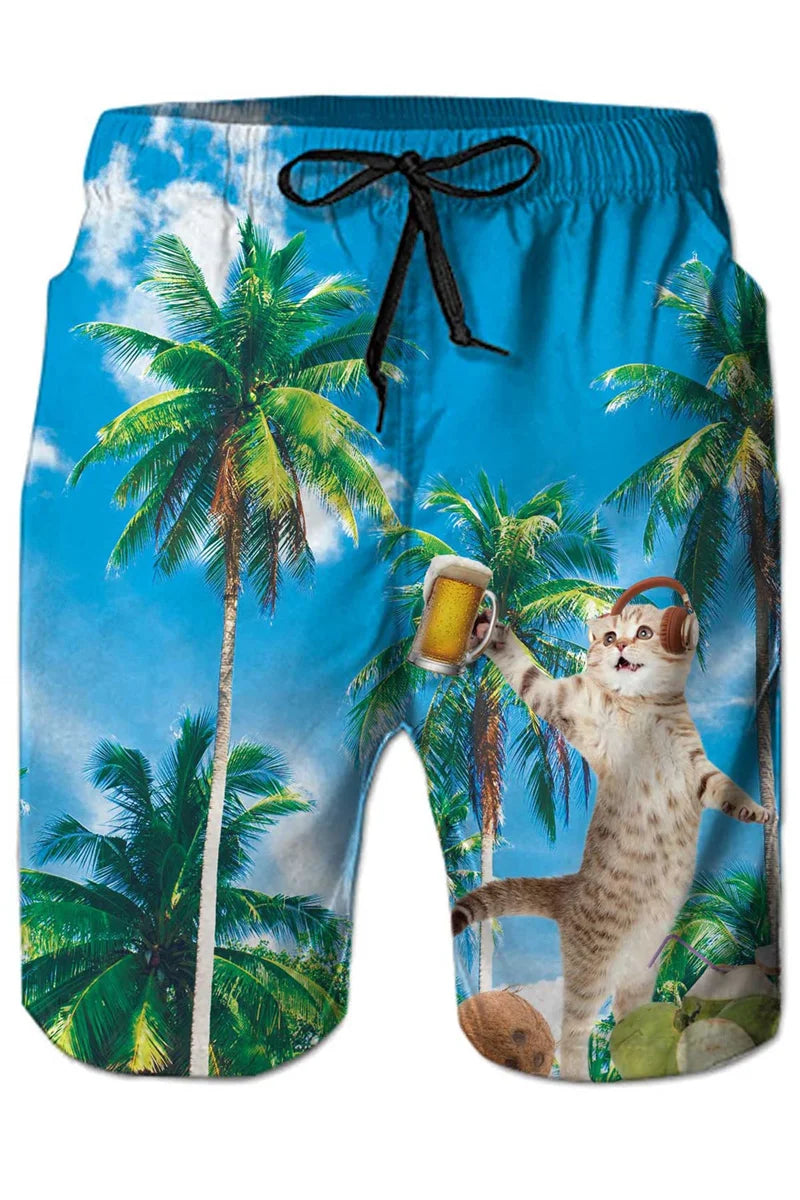 Funny Animal Dinosaur Beach Shorts Pants Men 3D Printing Surfing Board Shorts Summer Hawaii Swimsuit Swim Trunks Cool Ice Shorts