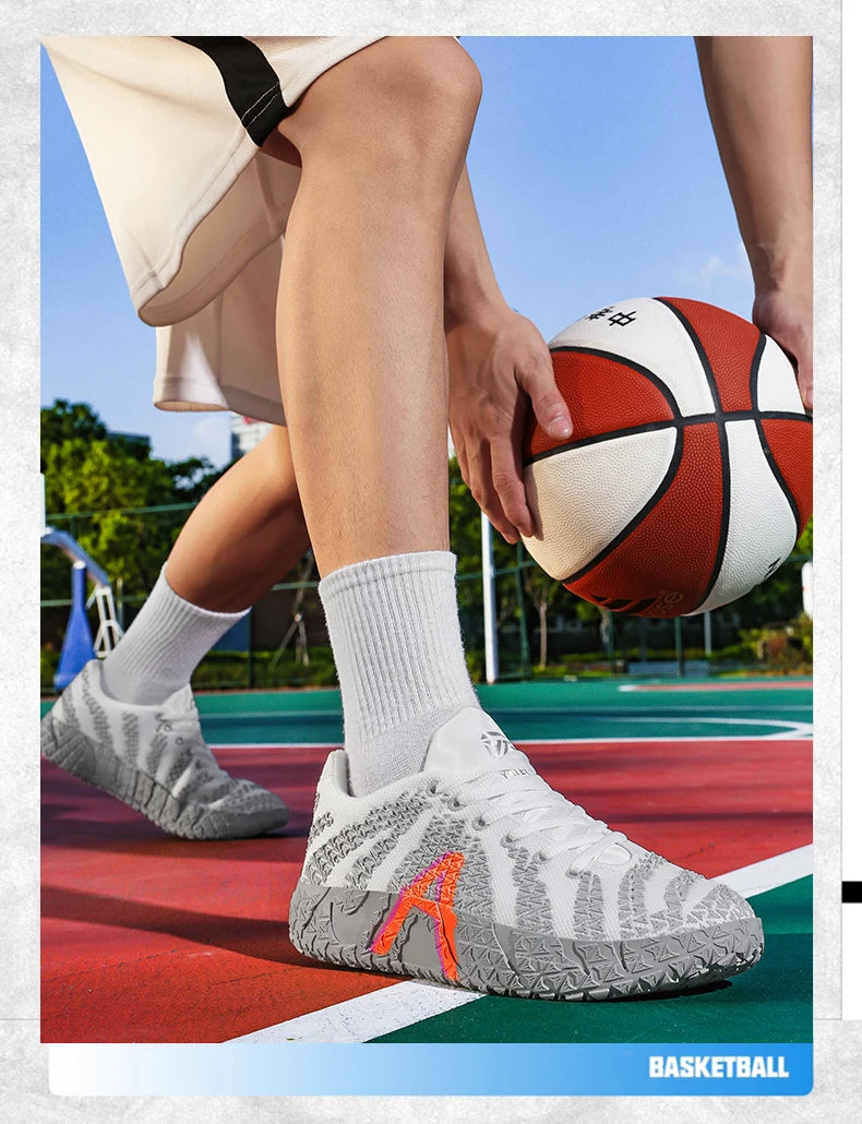 Sports and leisure shoes, men's shoes, marathon oversized air cushioned shoes, fly woven all season rubber, wear-resistant, anti