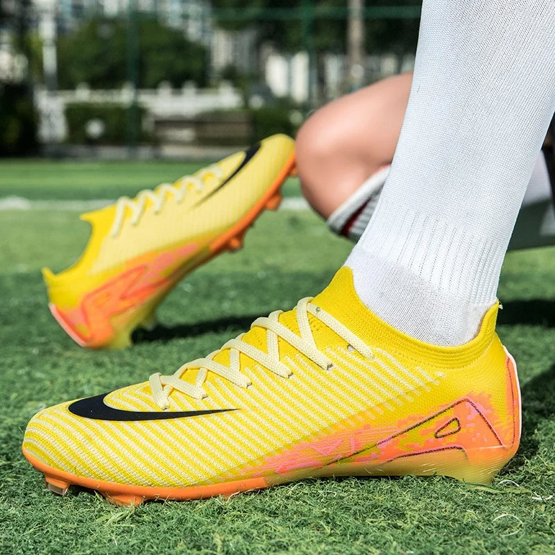 New Men Football Boots Adult Training Sport Soccer Shoes Cleats Boys Outdoor Long Spikes Non Slip Breathable Match Comfortable