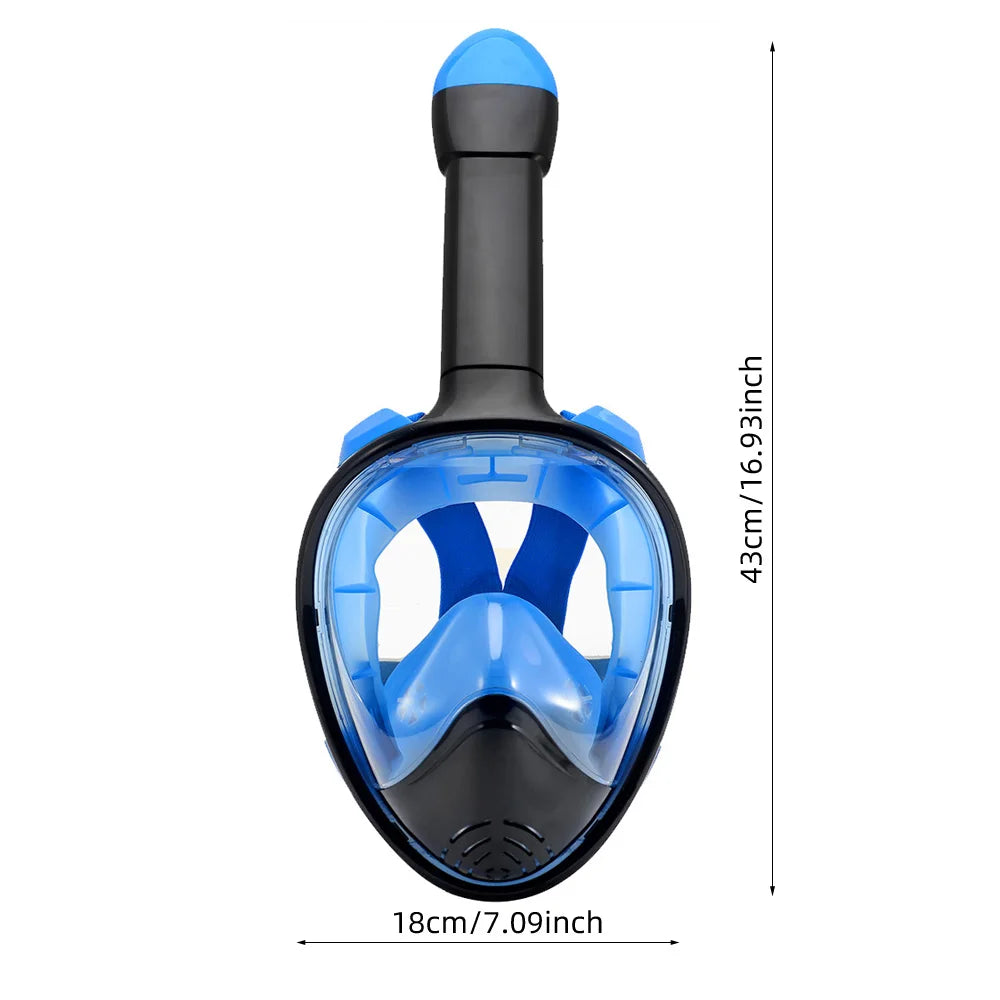 Full Face Snorkel Mask with Detachable Camera Mount,Snorkeling Swimming Diving Mask Wide View Anti-Fog Anti-Leak for Adult Youth