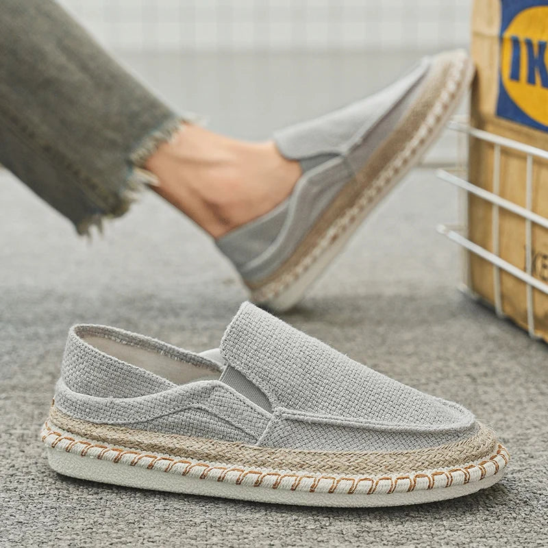 Espadrilles Shoes for Men Man Sneakers Summer Non-Leather Casual Shoes Fashion Footwear Men Male Classics Designer Linen Leisure