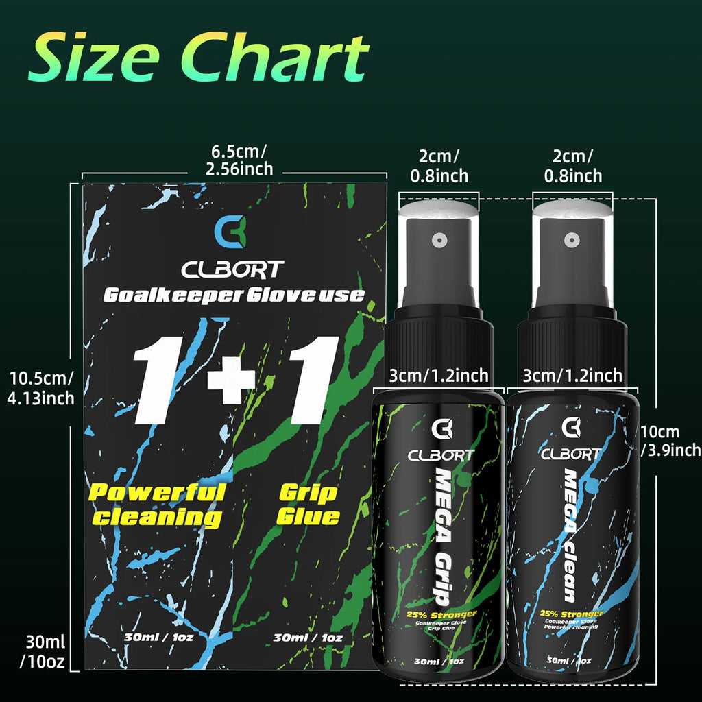 Goalkeeper gloves tackifier 30ml+ cleaning agent 30ml combination