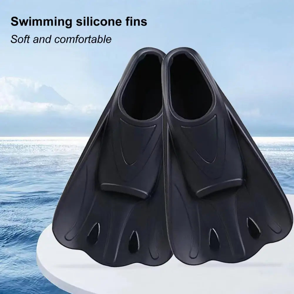 1 Pair Swim Fins Comfortable Non-slip Professional Auxiliary Training Silicone Short Swimming Training Flippers Water Sports
