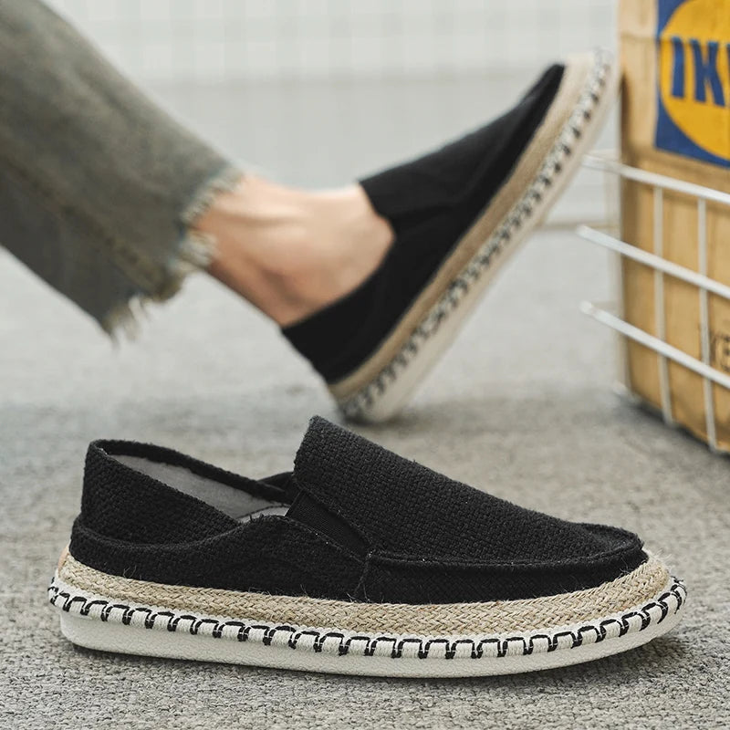 Espadrilles Shoes for Men Man Sneakers Summer Non-Leather Casual Shoes Fashion Footwear Men Male Classics Designer Linen Leisure