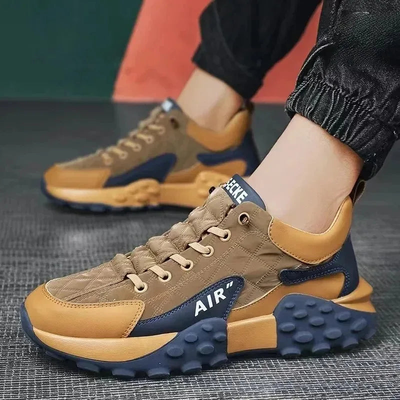 Men's Comfortable Running Shoes Dad Sneakers Thick Sole Breathable Low Cut Spring Autumn Season Sporty Casual Shoes