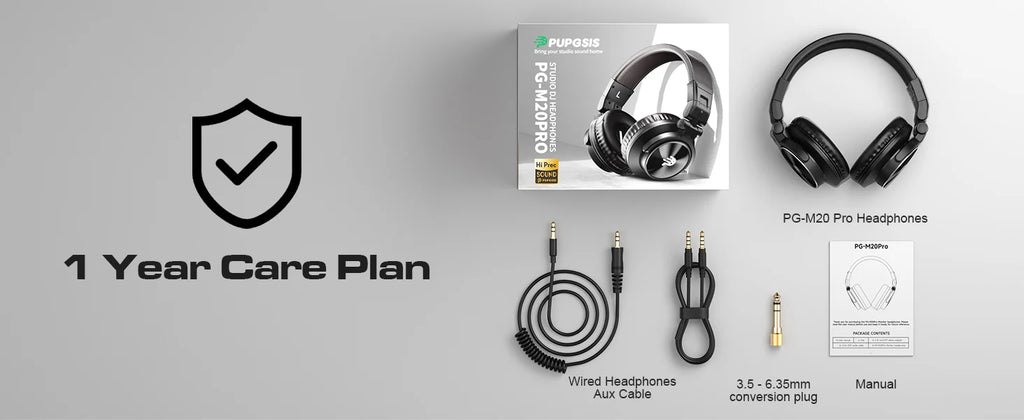 Studio Headphones DJ Headphones Professional 40kHz Hi-Res Stereo 3.5mm/6.35mm Audio Jack Wired Recording Headphone Audio Monitor