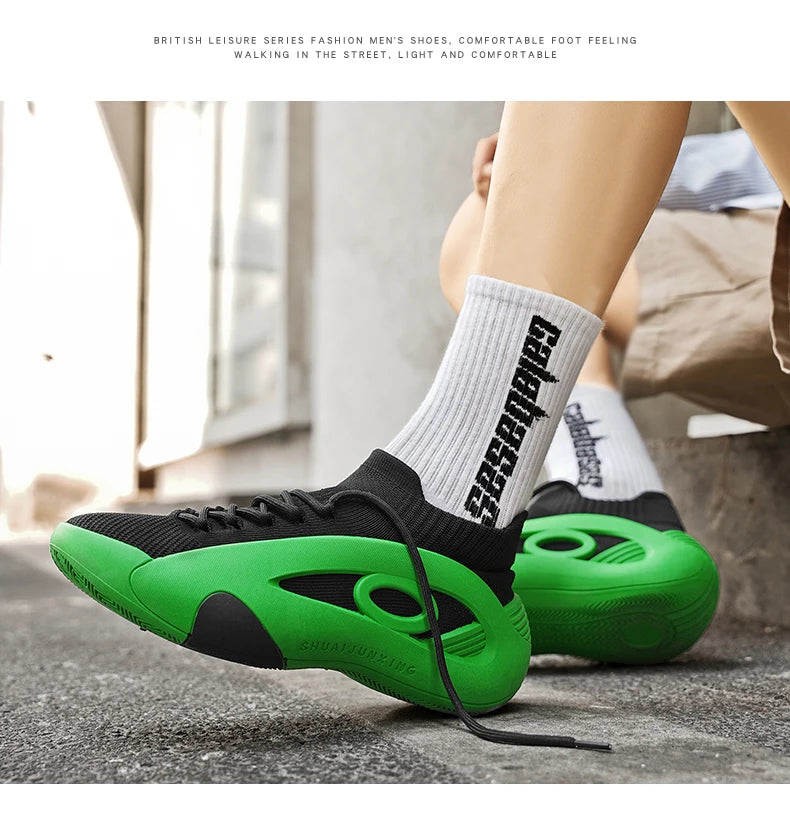 2025 New Men's Basketball Shoes Are Wear-resistant, Anti-slip, Casual Sports Shoes, Lightweight and Breathable Mesh Shoes