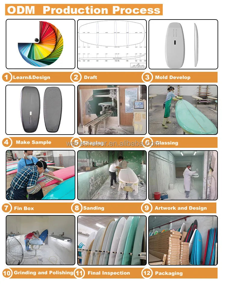 Custom Hydrofoil Downwind Carbon Foilboard Clear Epoxy Fiberglass EPS Surfboard Inflatable Paddle Board Water Sports