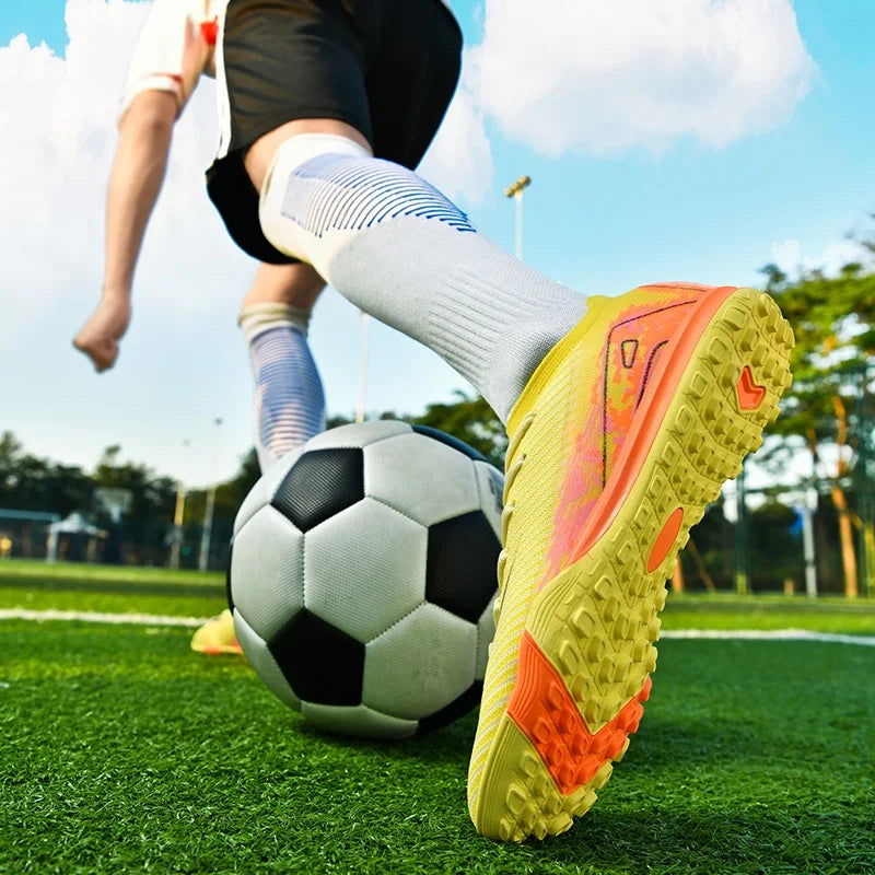 New Men Football Boots Adult Training Sport Soccer Shoes Cleats Boys Outdoor Long Spikes Non Slip Breathable Match Comfortable