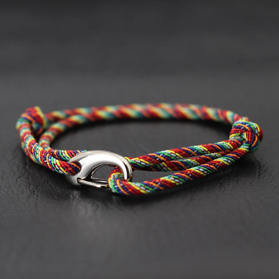 New Simple Style Double Layered Marine String Bracelet For Men Women Sliding Adjustable 3mm Thin Rope Nautical Braclet Pulseria