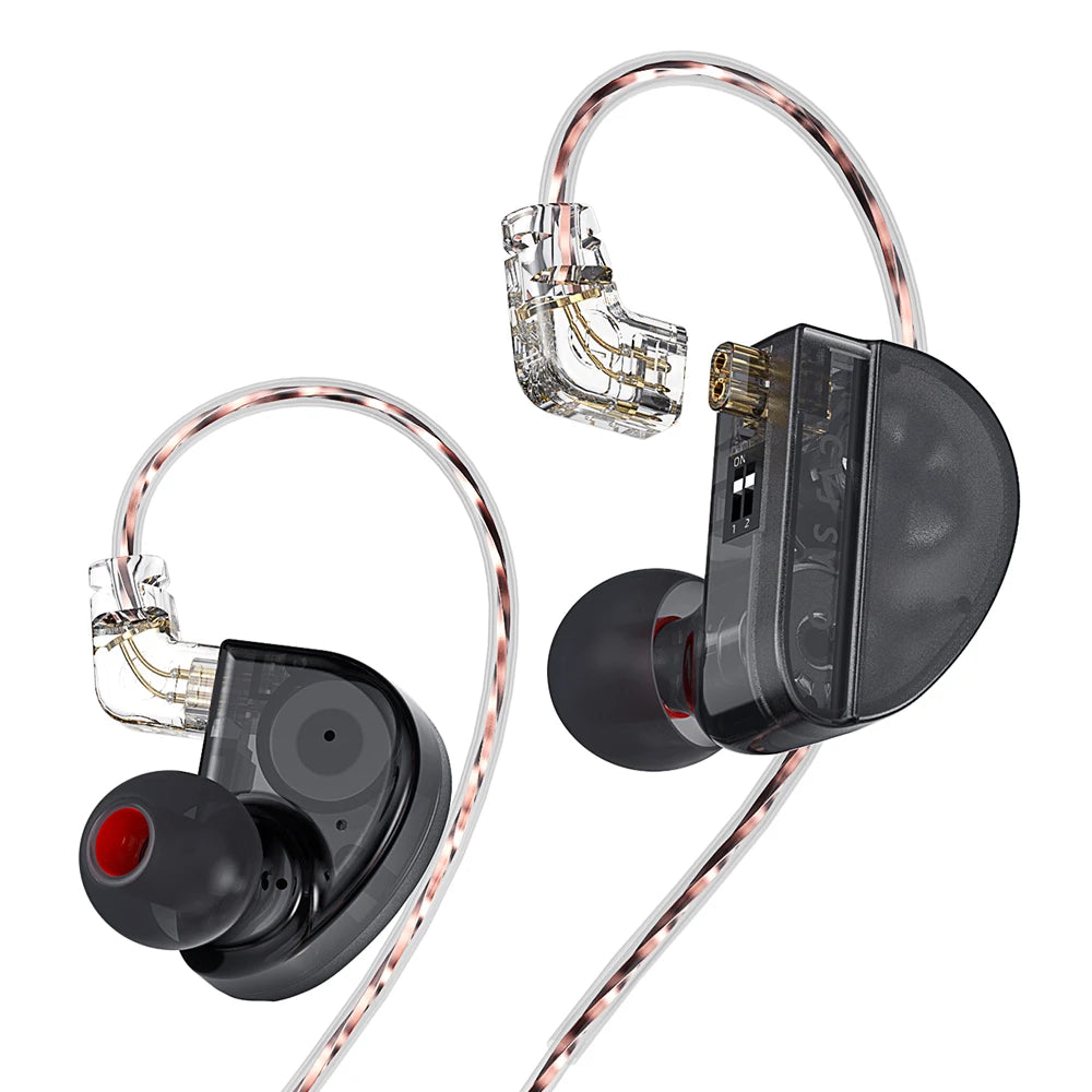 CVJ Konoka In-Ear Earphone With 3D Hifi Triple Hybrid (1DD + 1BA + 1Vibration Driver) Wired DJ Monitors Tuning Switch Headset