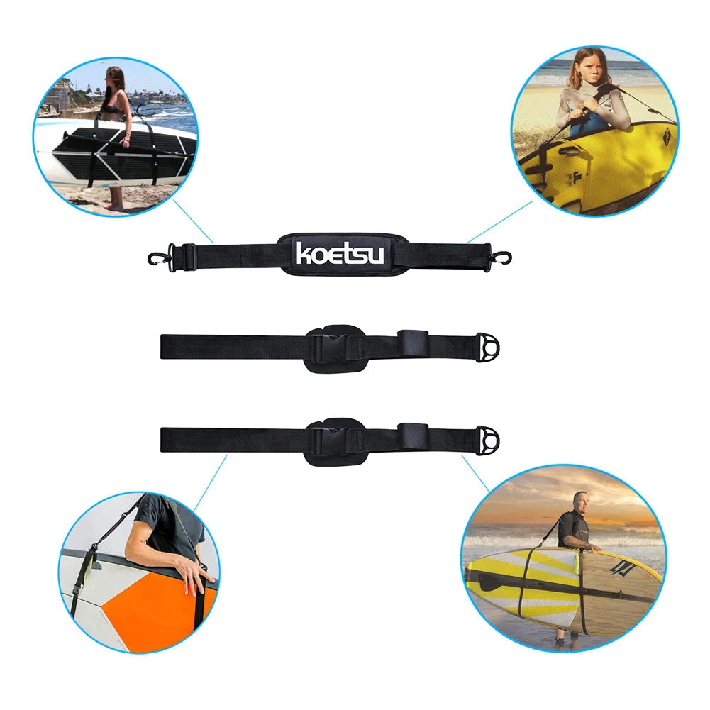 Adjustable Surfboard Shoulder Strap Carry Sling Stand Up Paddleboard Surf Board Surf Fins Paddle Wakeboard Surfing Kayak Tool