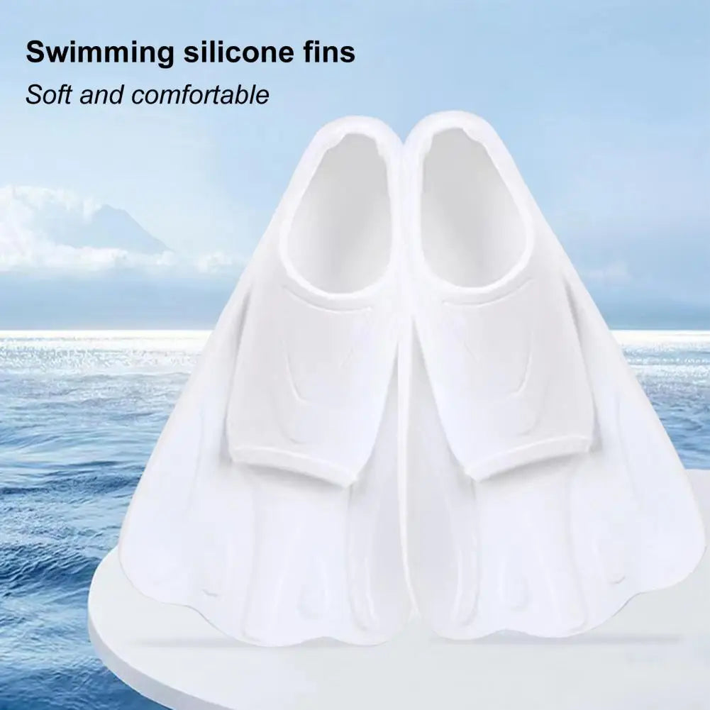 1 Pair Swim Fins Comfortable Non-slip Professional Auxiliary Training Silicone Short Swimming Training Flippers Water Sports