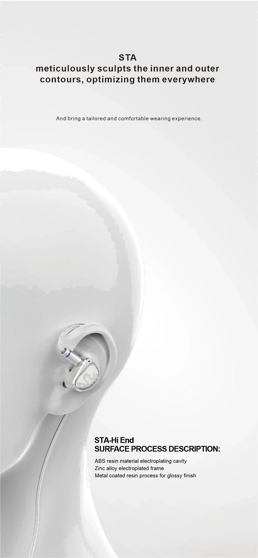 EarAcoustic Audio STA-Hi End IEM Wired HiFi in-ear Earphones 10mm Dual-Magnet Beryllium Driver &amp; 6mm Composite Diaphragm Monitor