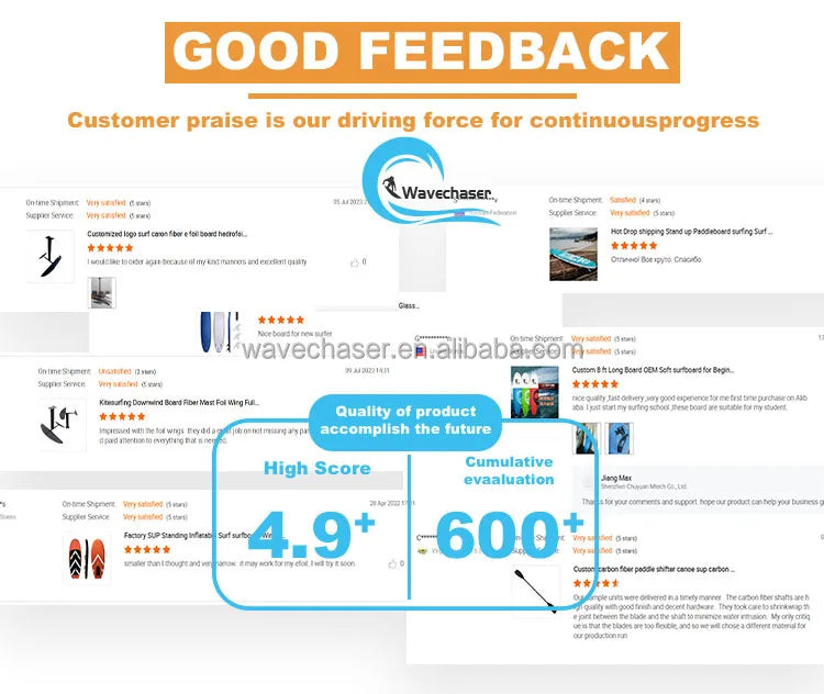 Custom Hydrofoil Downwind Carbon Foilboard Clear Epoxy Fiberglass EPS Surfboard Inflatable Paddle Board Water Sports