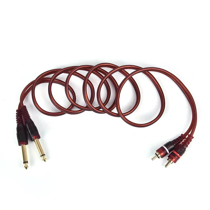 Miwayer Pro Studio Audio Cable 5/10/16/32ft | Dual Gold-Plated RCA (M) to Dual 1/4" TRS (M) | Balanced Signal | OFC Shielded