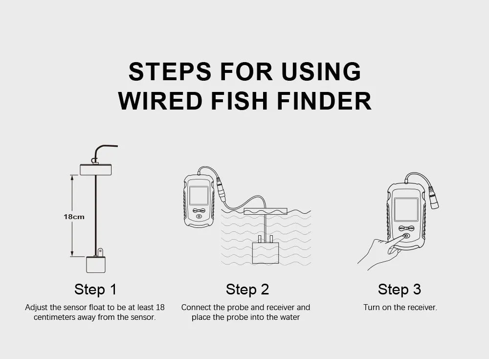 Portable Sonar Fish Detector FFC1108-1 - 100M Alarm 45° Coverage for Lake and Sea