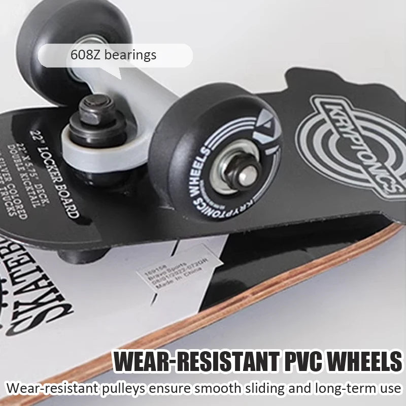 56cm Mini Skateboard Portable Maple Longboard Cartoon Wear-resistant Children Beginner Skateboard Scooter Toy Teenager Gift