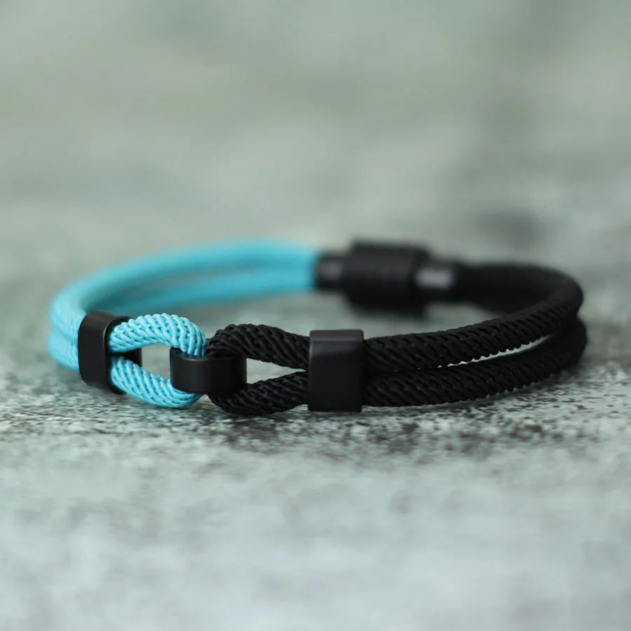 New Bicolor Thread Bracelet For Men Magnet Buckle Concentric Knot Nautical Marine String Braslet Bangle Ukrainian Braclet Joias