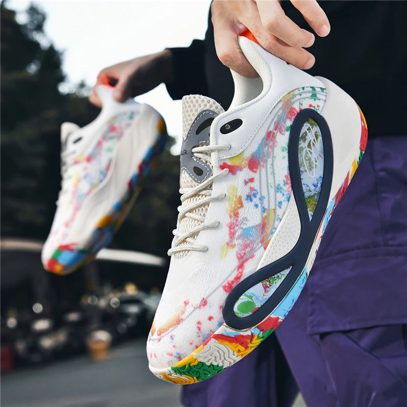 Men's Basketball Shoes Breathable Cushioning Non-Slip Wearable Runing Shoes Gym Training Athletic Basketball Sneakers for Women