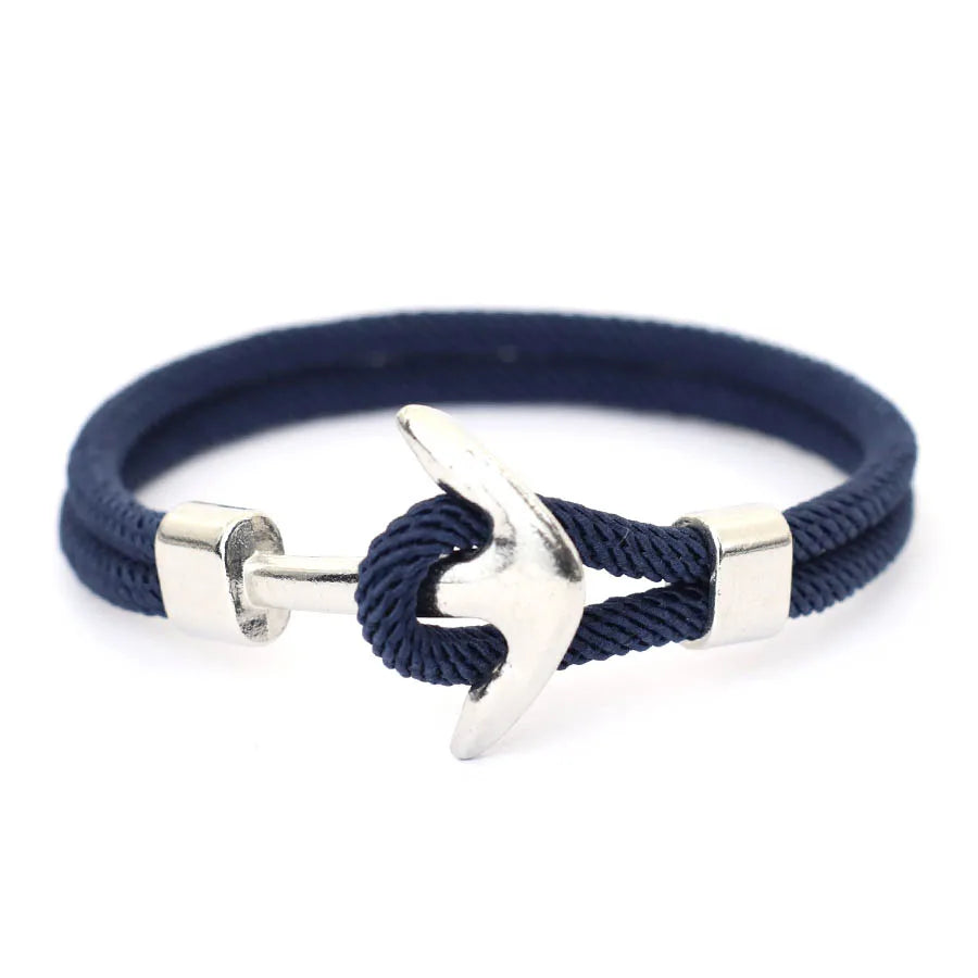 Marine Style 10 Color Anchor Bracelet For Men Grade A 4mm Cord Chain Braslet Nautical Surfing Braclet Beach Accessories Pulseria