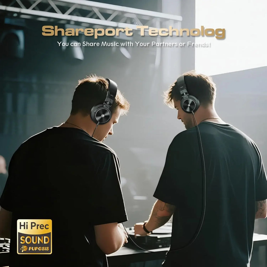 Studio Headphones DJ Headphones Professional 40kHz Hi-Res Stereo 3.5mm/6.35mm Audio Jack Wired Recording Headphone Audio Monitor