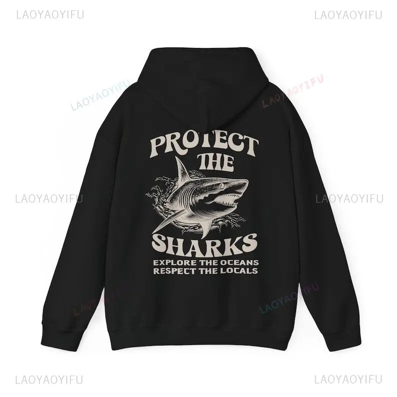 Protect The Sharks Shirt Shark Hoodie Shark Sweatshirt Surfing Hoodie Respect The Locals Pullover