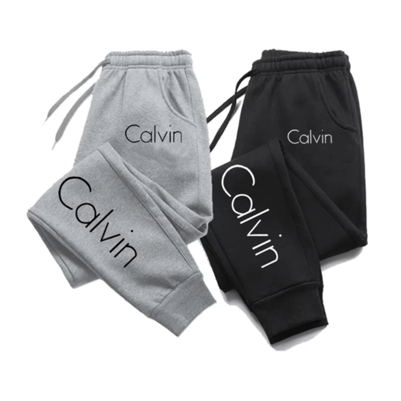 Casual Printed Sports Running Trousers Men Women Autumn Drawstring Long Pants Fitness Solid Sweatpants Unisex Gym Wear