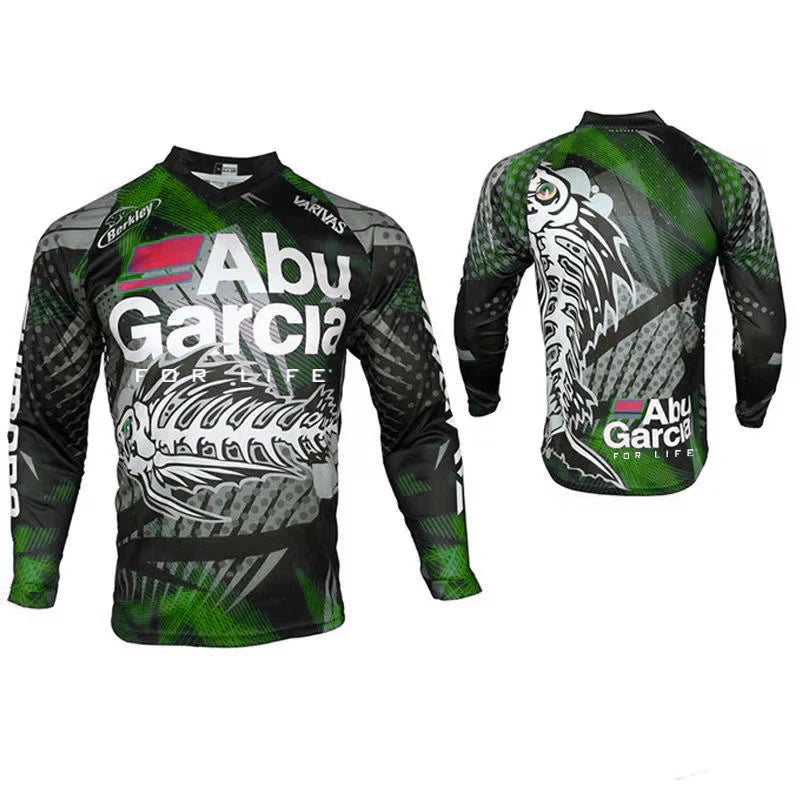2026 Fishing Suit Summer Surf Long-sleeved Quick-drying Fish Head Casual Shirt Outdoor Running Mountain Bike Jersey