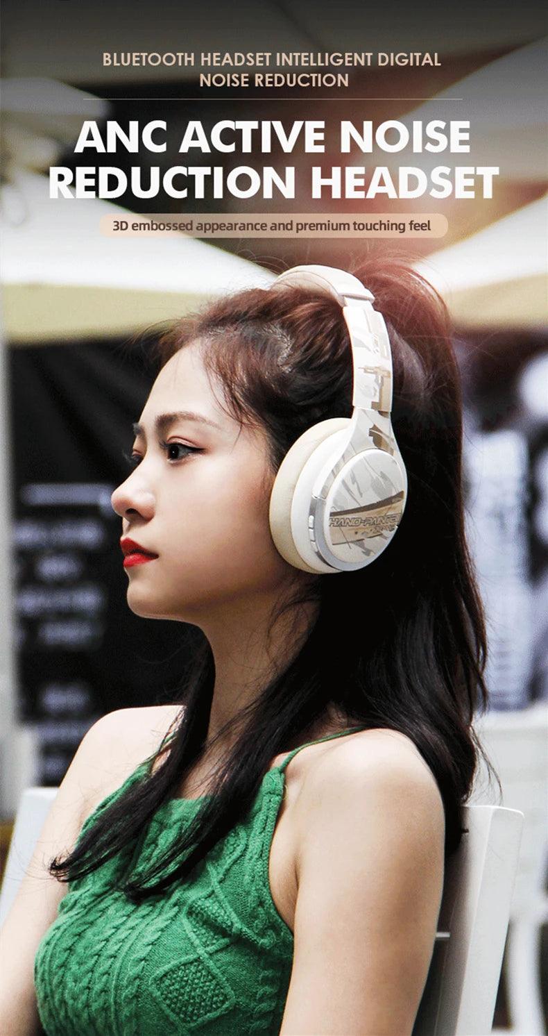 Girls Active Noise Cancelling Wireless Bluetooth Over-Ear Headphones, Memory Foam Ear Cups,100H Playtime,Kids Headset with Mic