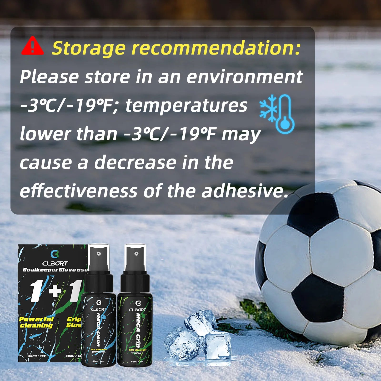 Goalkeeper gloves tackifier 30ml+ cleaning agent 30ml combination