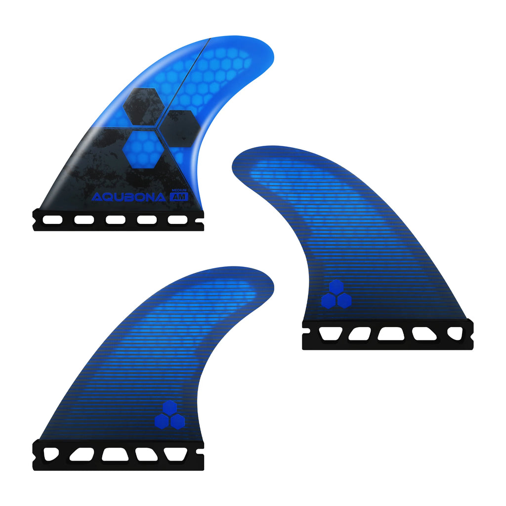 AQUBONA Fiberglass Honeycomb Surfboard Fin Thruster Surf Fin or Quad Set Single Tab or Dual Tab S/M/L Size With Key and Screws