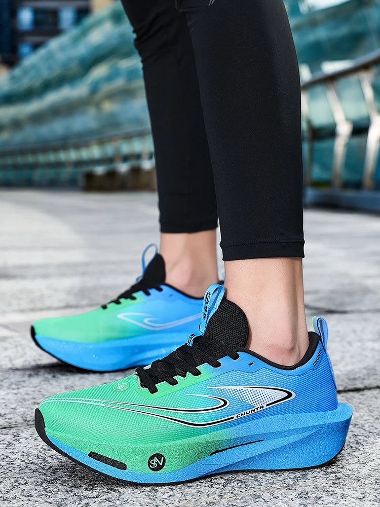  Running Shoes Men Carbon Plate Speciality Marathon Sports Breathable Lightweight Women's Comfortable Chunta Leisure Sneakers