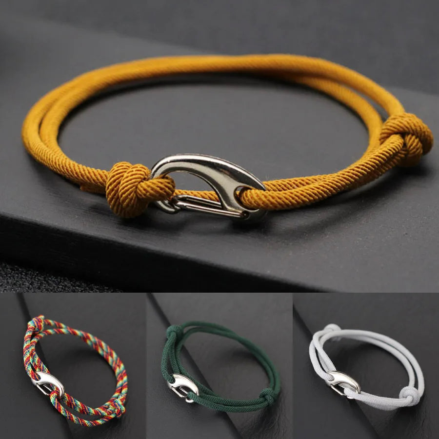 New Simple Style Double Layered Marine String Bracelet For Men Women Sliding Adjustable 3mm Thin Rope Nautical Braclet Pulseria