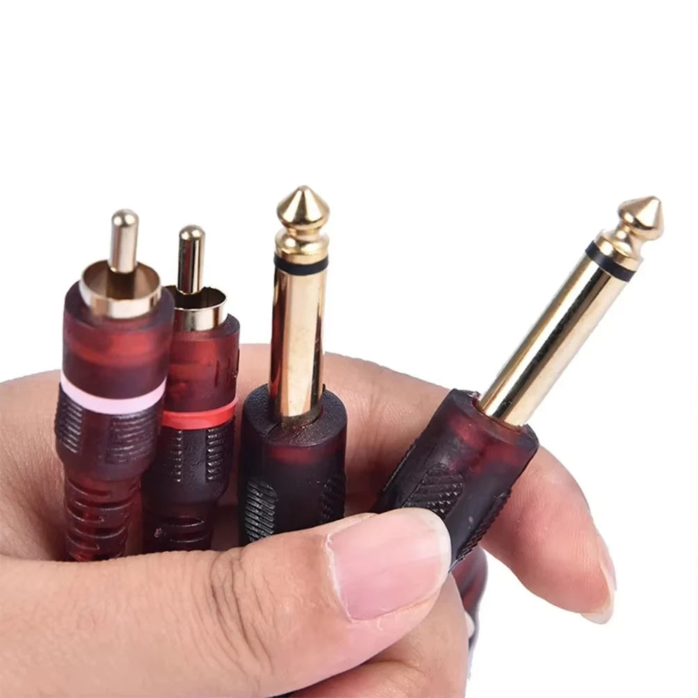 Miwayer Pro Studio Audio Cable 5/10/16/32ft | Dual Gold-Plated RCA (M) to Dual 1/4" TRS (M) | Balanced Signal | OFC Shielded