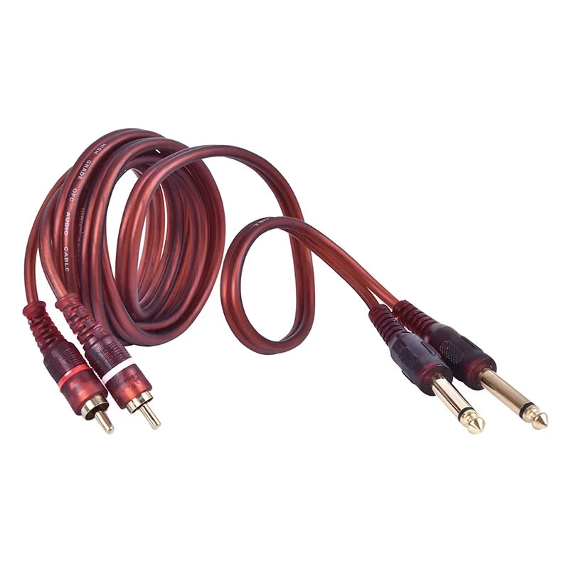 Miwayer Pro Studio Audio Cable 5/10/16/32ft | Dual Gold-Plated RCA (M) to Dual 1/4" TRS (M) | Balanced Signal | OFC Shielded
