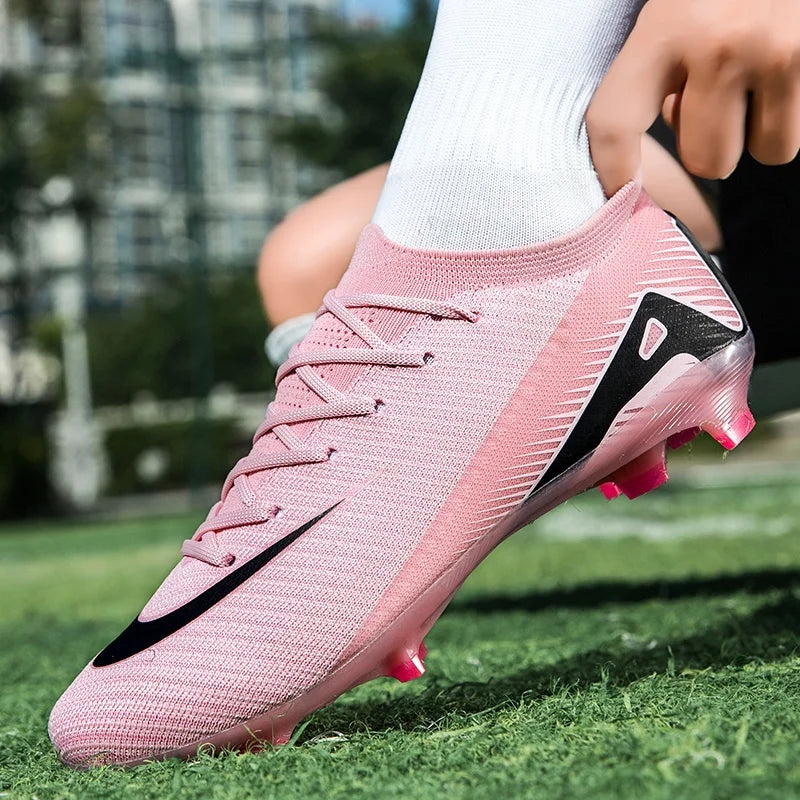 New Men Football Boots Adult Training Sport Soccer Shoes Cleats Boys Outdoor Long Spikes Non Slip Breathable Match Comfortable