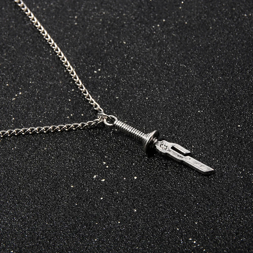 Anime Jujutsu Kaisen Fushiguro Toji Sword Necklace Spear of Tianri Knife Pendant Cosplay Necklaces For Unisex Choker Jewelry