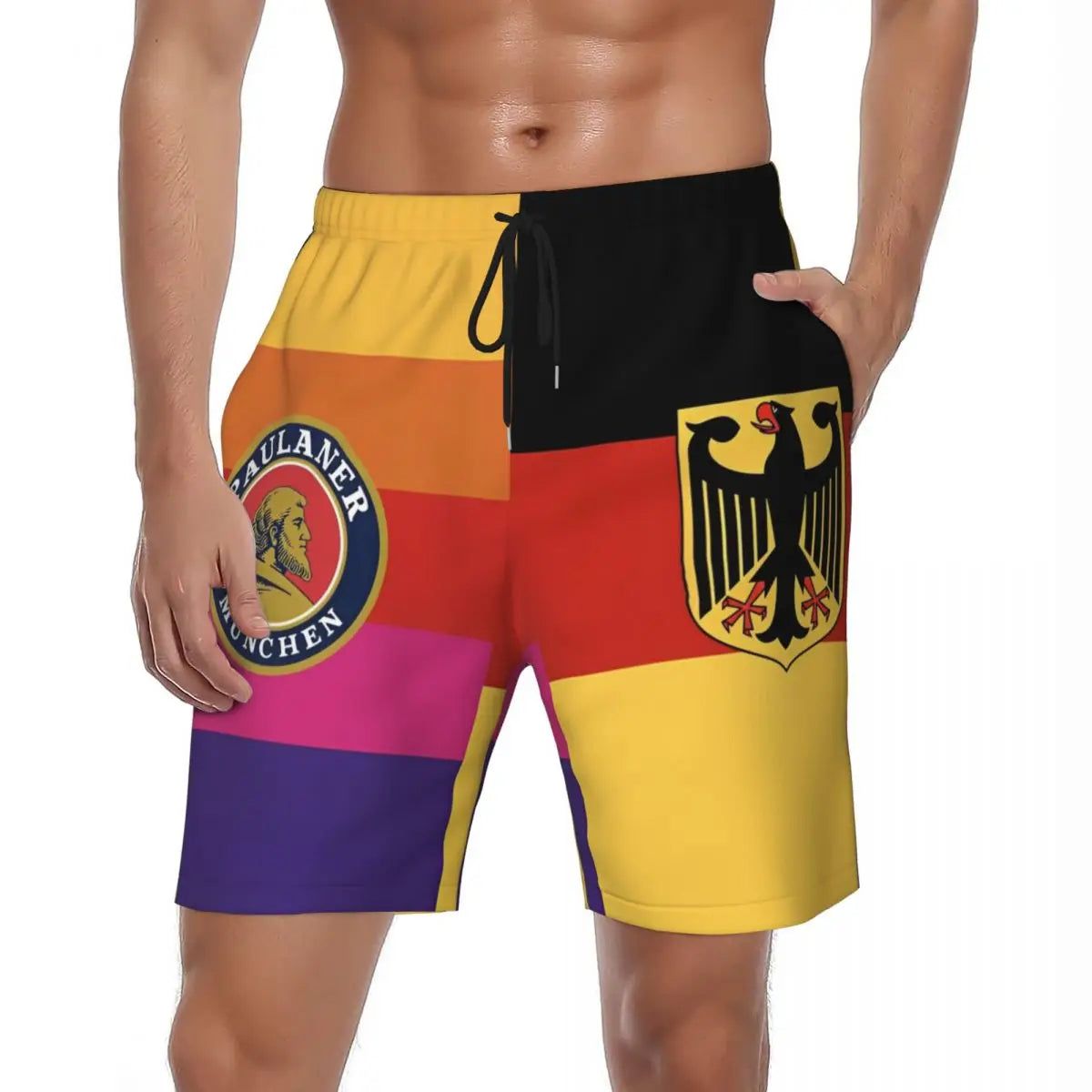 Male Board Shorts Paulaner Spezi Casual Beach Trunks Germany Soda Drink Sports Fitness High Quality Plus Size Beach Short Pants