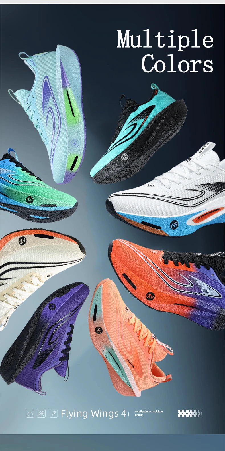  Running Shoes Men Carbon Plate Speciality Marathon Sports Breathable Lightweight Women's Comfortable Chunta Leisure Sneakers