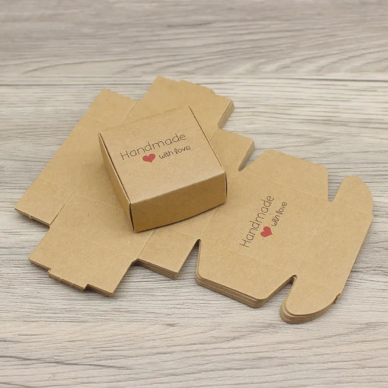 Cajitas de Regalo Kraft con Ventana - 10 Piezas 5.5x5.5x2.5cm