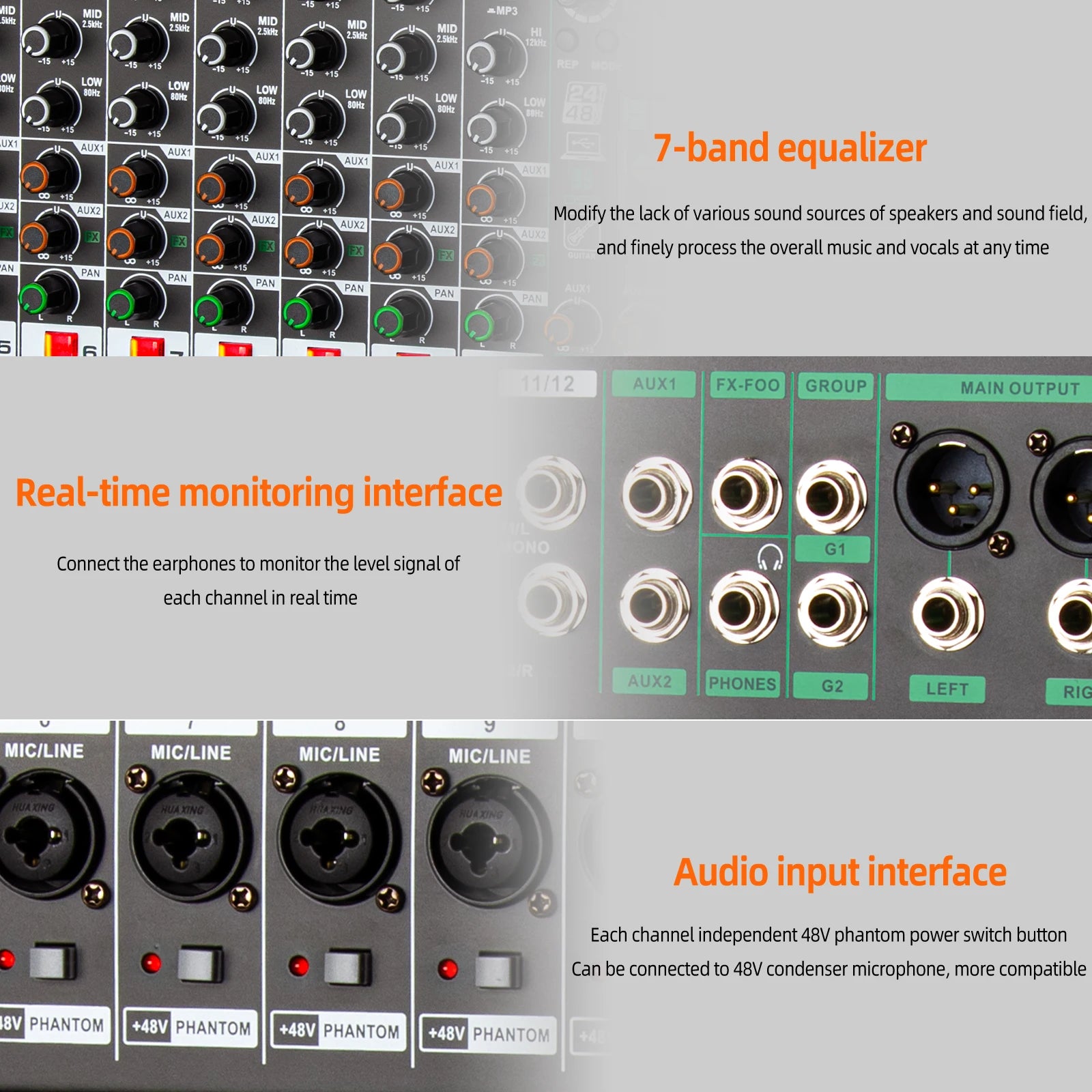 16channel Digital Mixer TC16 Professional Audio Mixer Depusheng 99DSP DJ console reverb chip Bluetooth USB