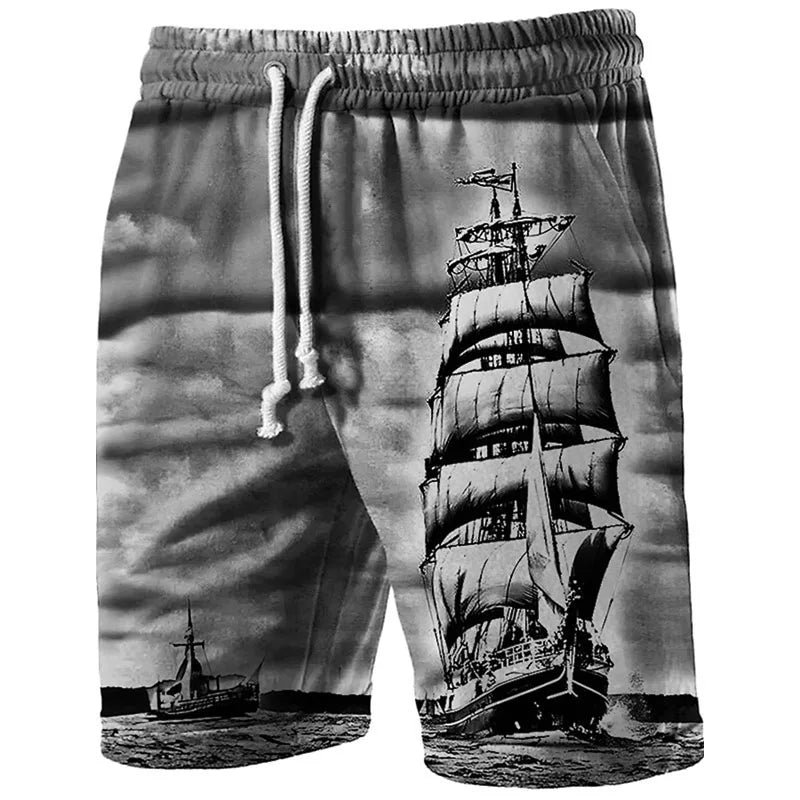 Summer Beach Shorts Compass 3D Print Men Women Holiday Casual Surfing Board Shorts Oversized Swimwear Trunks Kids Male Clothing