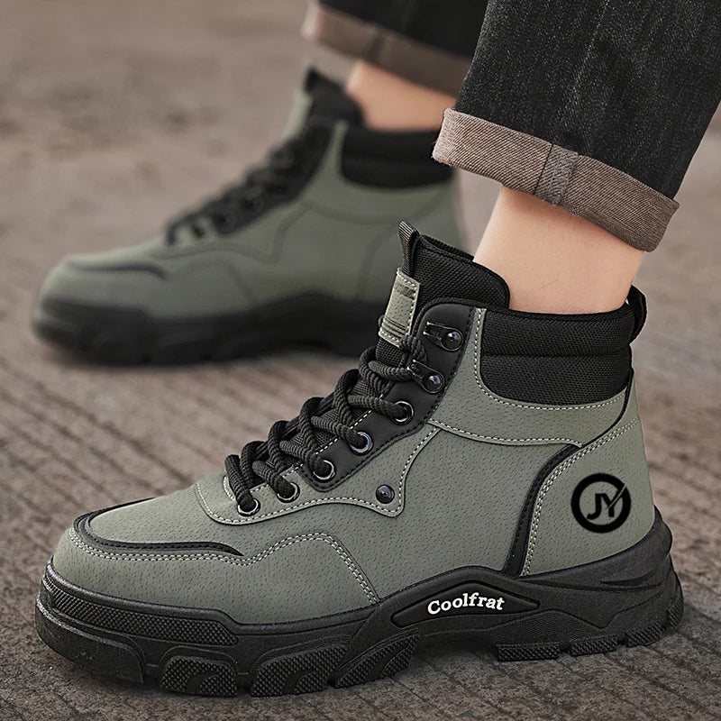 Fashion Mens Walking Sneakers Anti-slip Climbing Hiking Shoes Comfort Ankle Boots Work Boots High Top Jogging Casual Sport Shoes