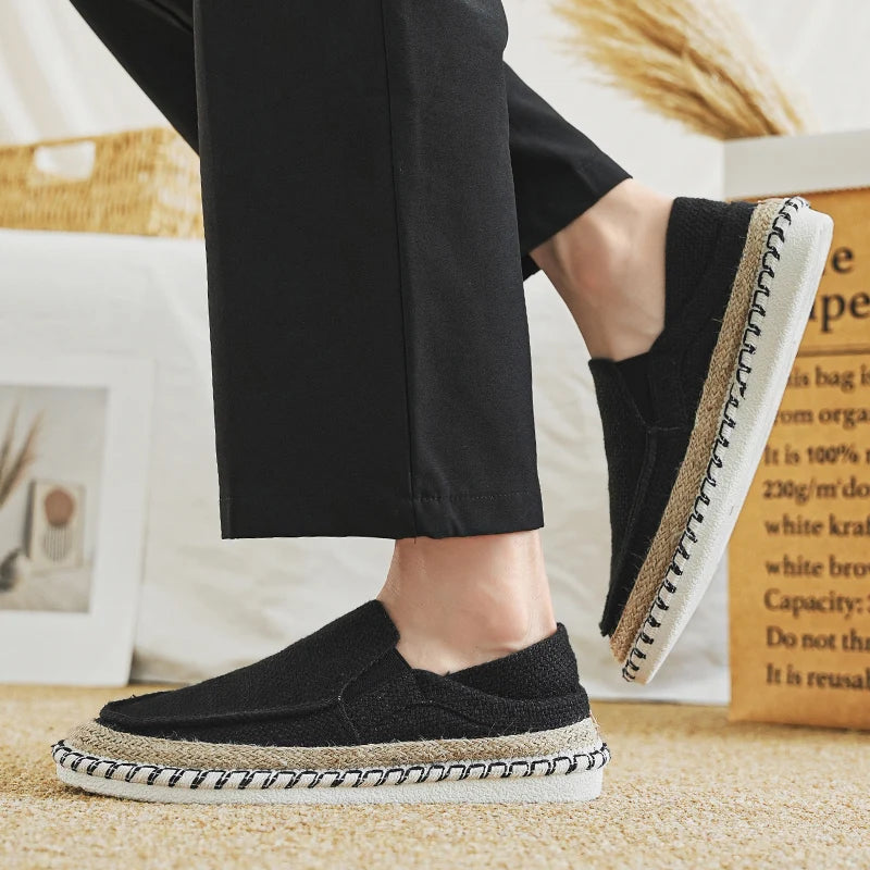 Espadrilles Shoes for Men Man Sneakers Summer Non-Leather Casual Shoes Fashion Footwear Men Male Classics Designer Linen Leisure