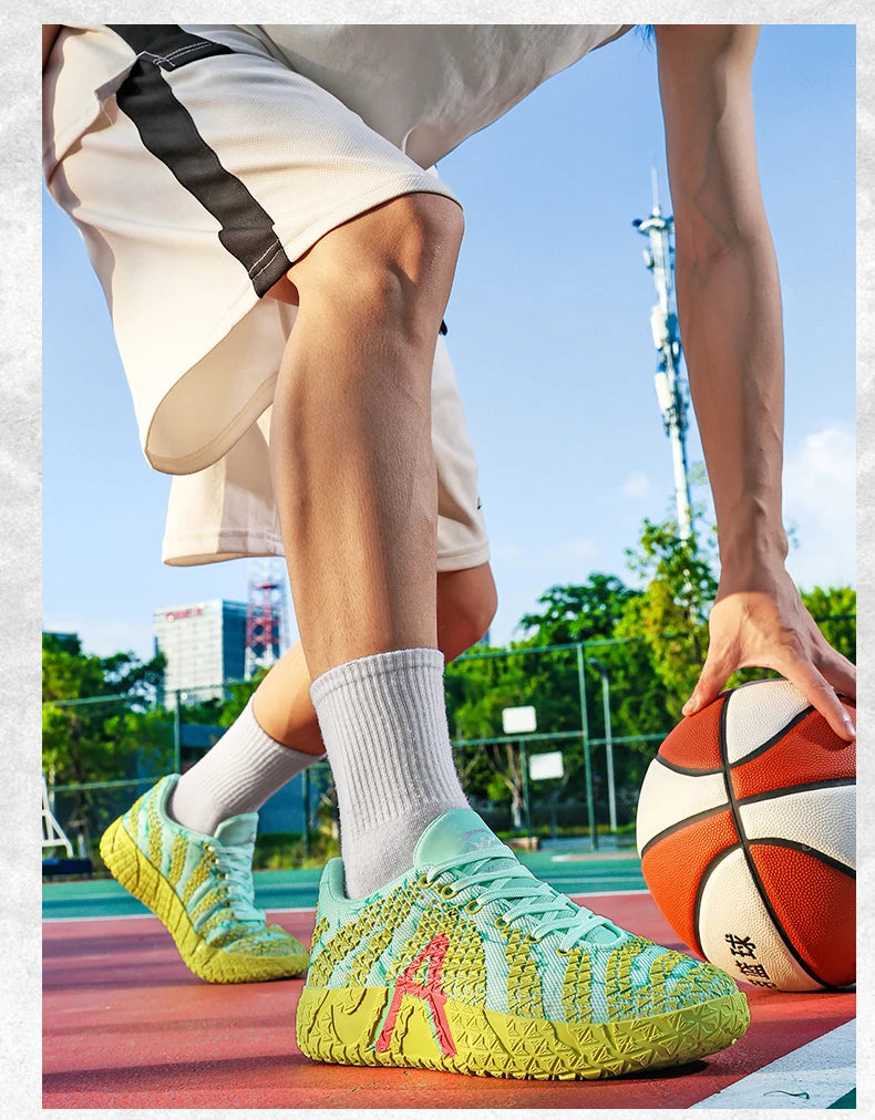 Sports and leisure shoes, men's shoes, marathon oversized air cushioned shoes, fly woven all season rubber, wear-resistant, anti